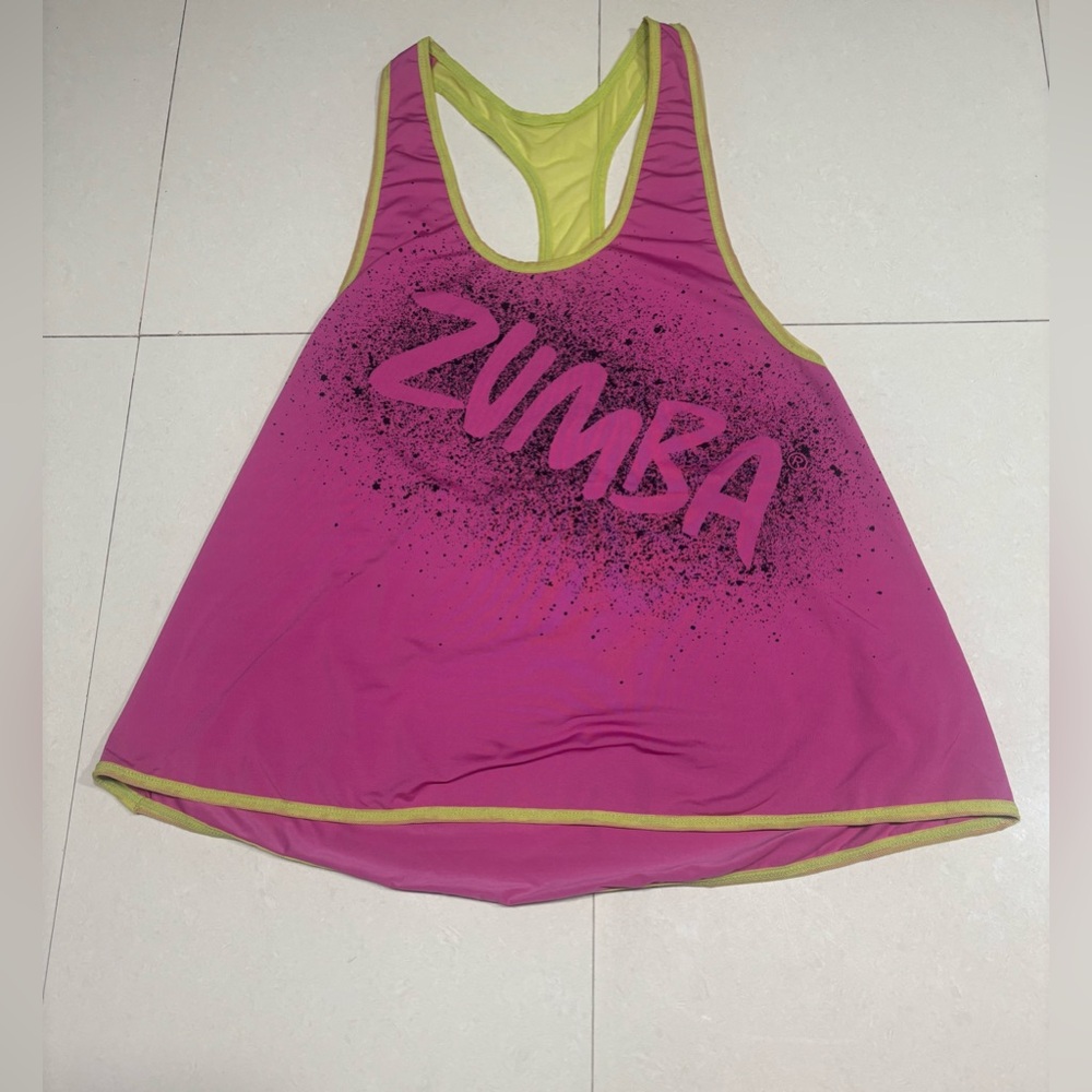 Zumba Fitness Magenta and Lime Tank Top